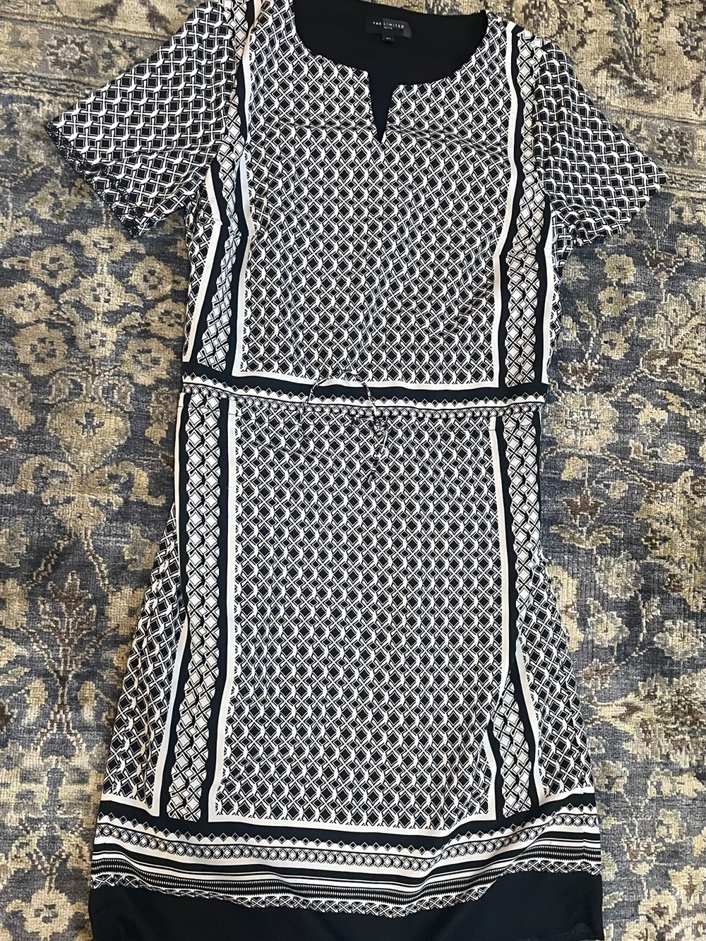 The Limited Black and White Geometric Mini Dress